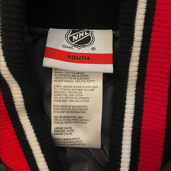 NHL Chicago Blackhawks Letterman Full-Snap Varsity Jacket - Picture 4 of 8